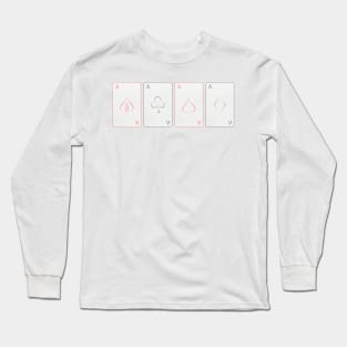 Four Aces of Red and Black Long Sleeve T-Shirt